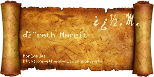 Éreth Margit névjegykártya